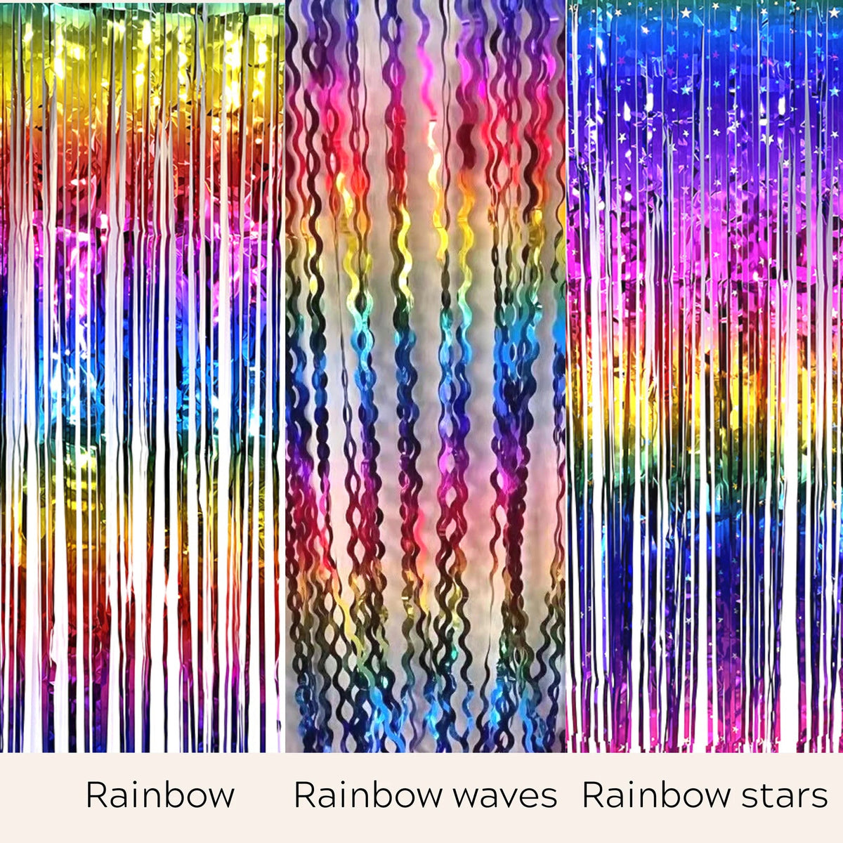 Iridescent Tinsel Foil Curtain Backdrop Decoration product photo 10