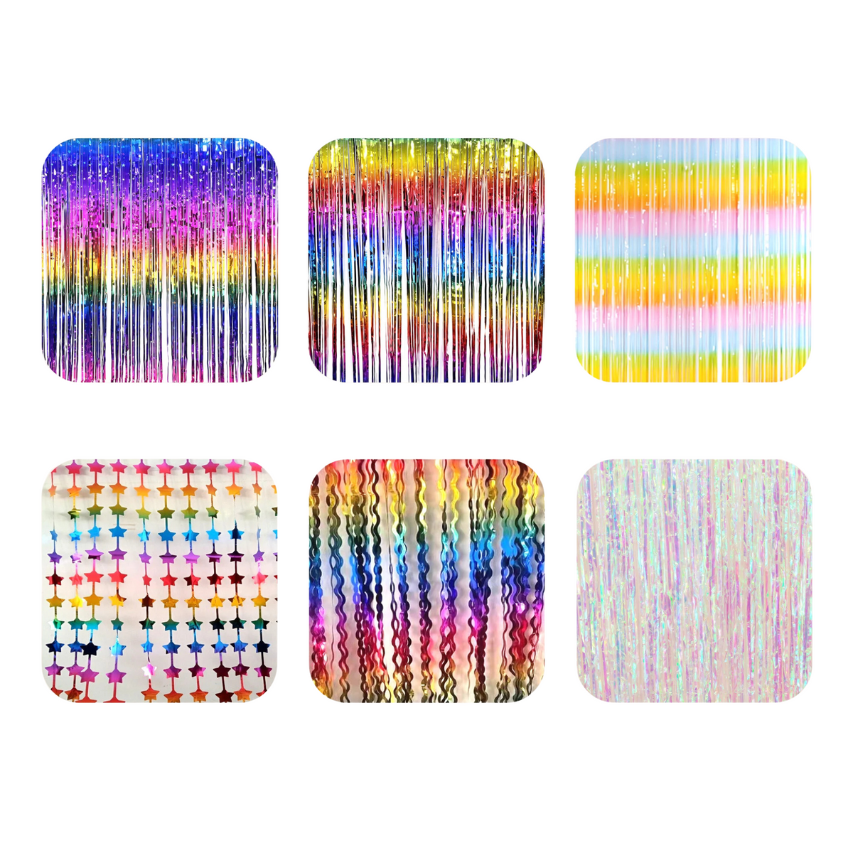 Iridescent Tinsel Foil Curtain Backdrop Decoration product photo 2