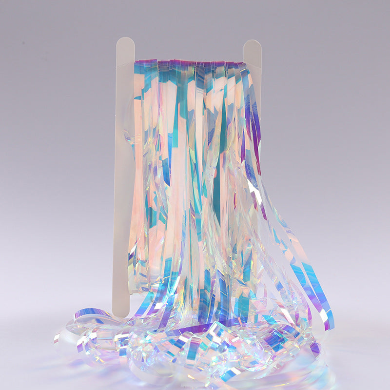 Iridescent Tinsel Foil Curtain Backdrop Decoration product photo 3