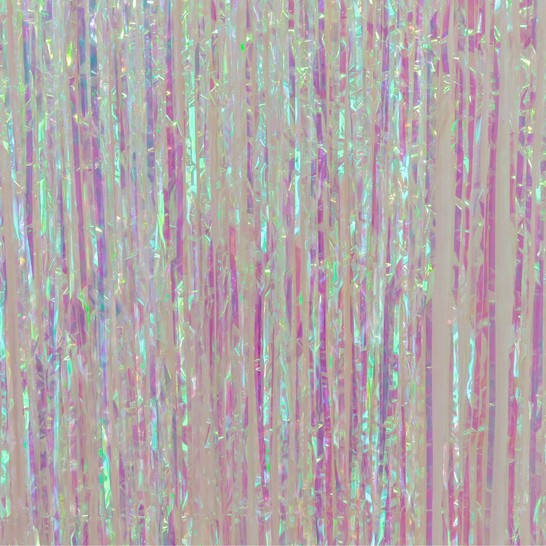 Iridescent Tinsel Foil Curtain Backdrop Decoration product photo