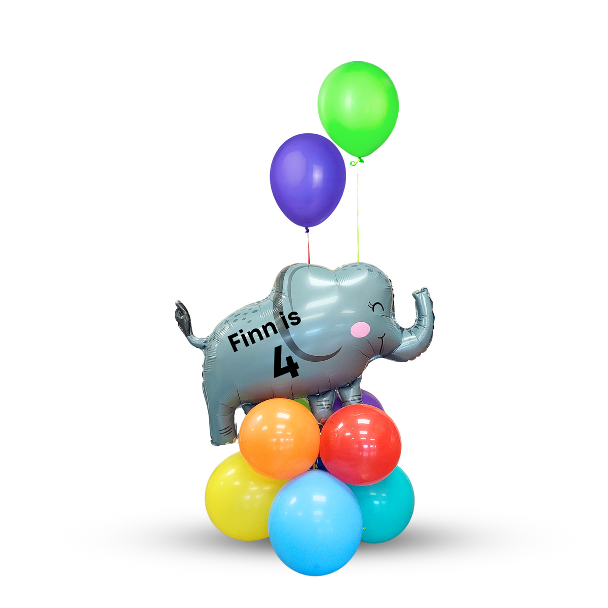 Jungle Animal Balloon Rainbow Elephant Bouquet product photo 4
