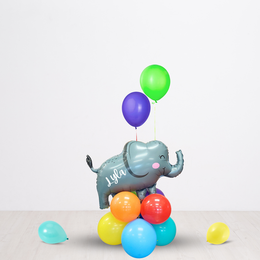 Jungle Animal Balloon Rainbow Elephant Bouquet product photo