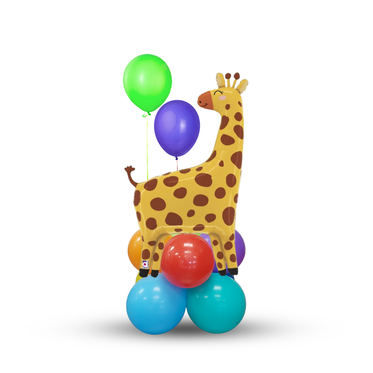 Jungle Animal Balloon Rainbow Giraffe Bouquet table centre piece product photo 2