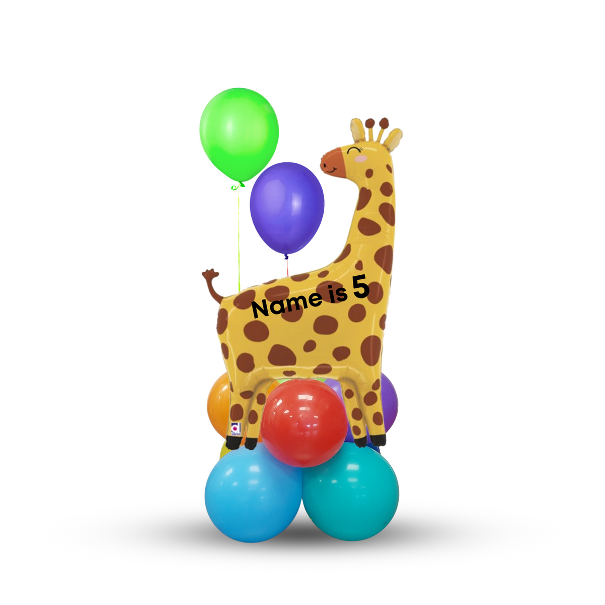 Jungle Animal Balloon Rainbow Giraffe Bouquet table centre piece product photo 3