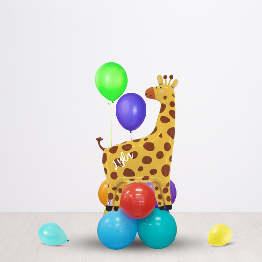 Jungle Animal Balloon Rainbow Giraffe Bouquet table centre piece product photo