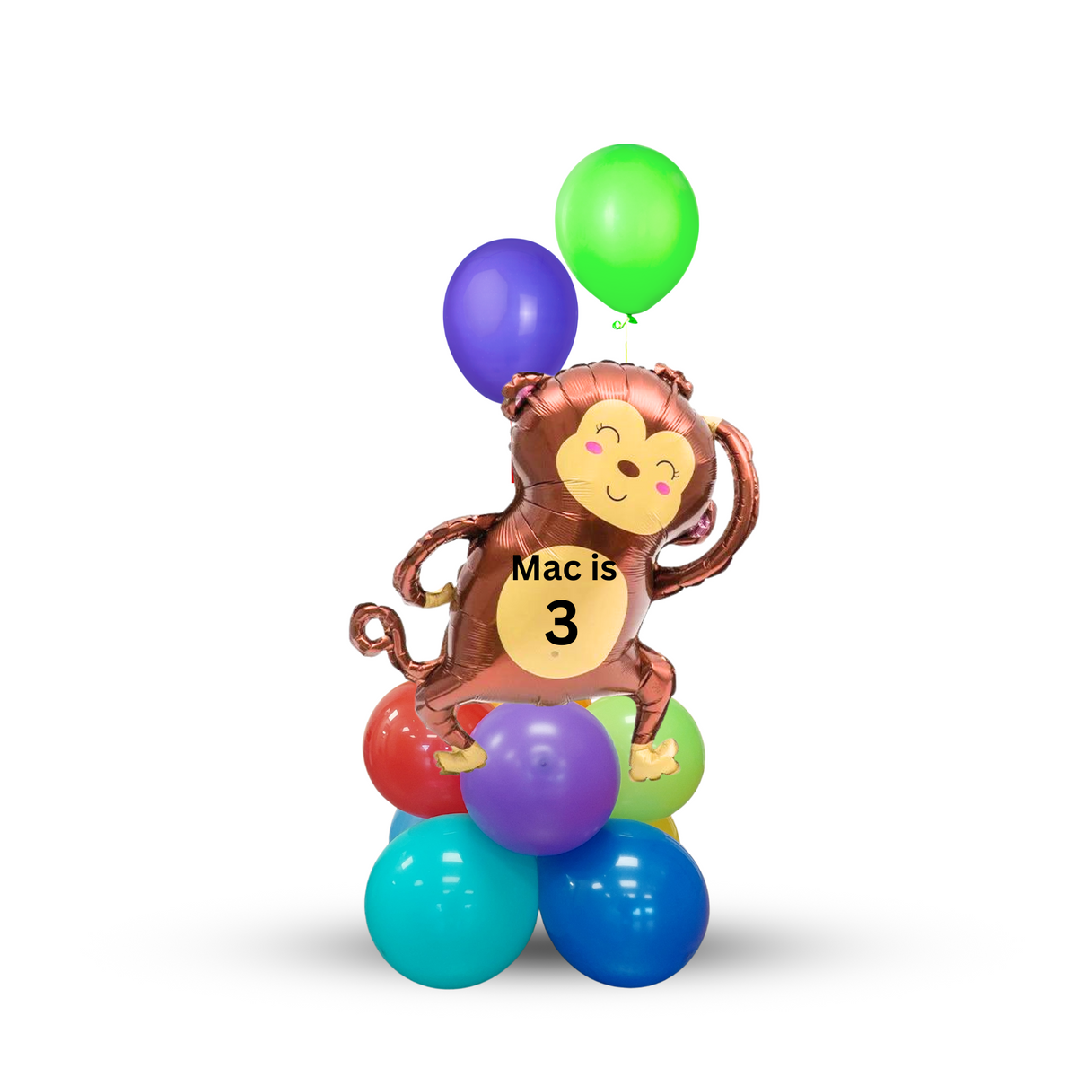 Personalised Jungle Animal Balloon Monkey Bouquet sculpture product photo 3