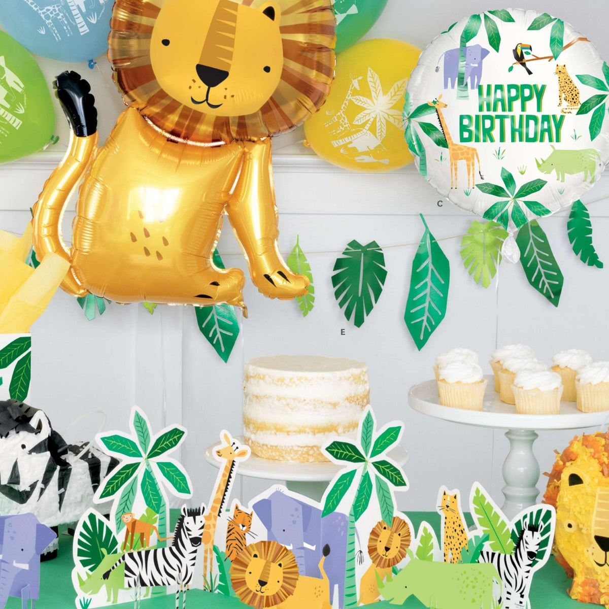 Jungle animal birthday party 9" plates 8-pack and matching cups product photo 2