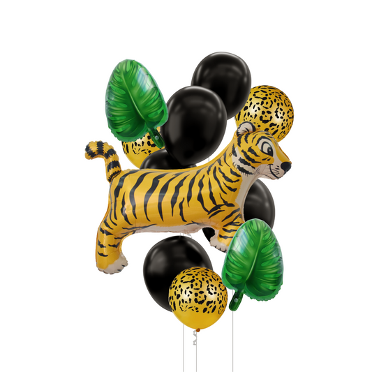 Jungle Animal gold and black tiger Balloon Bundle product photo