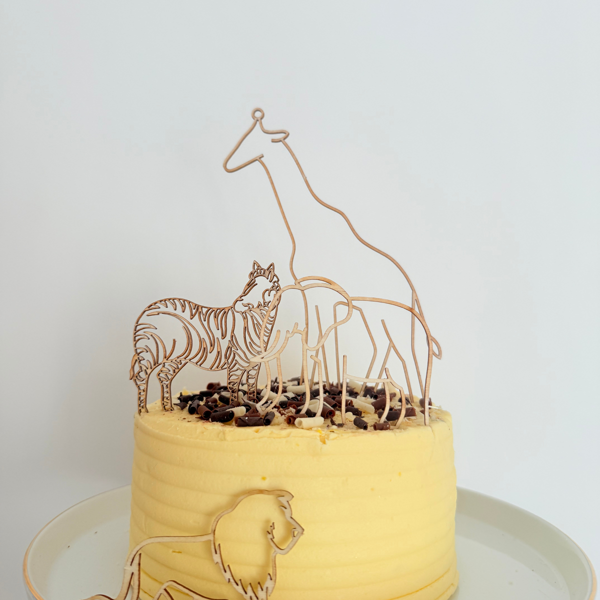 Jungle Animal Safari zoo monkey leopard giraffe elephant Birthday Cake product photo 2