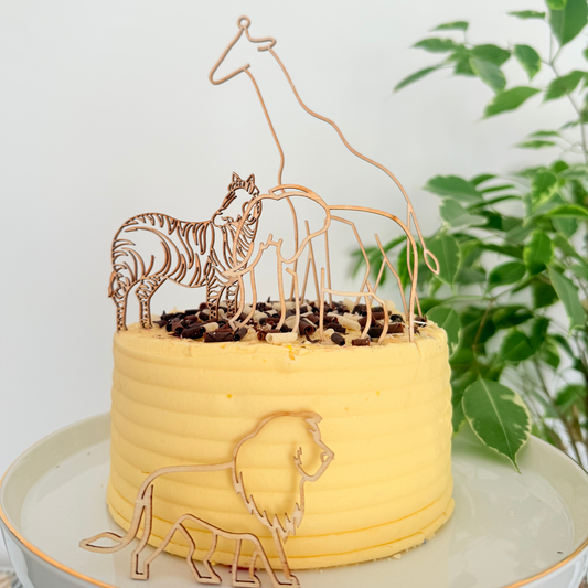 Jungle Animal Safari zoo monkey leopard giraffe elephant Birthday Cake product photo