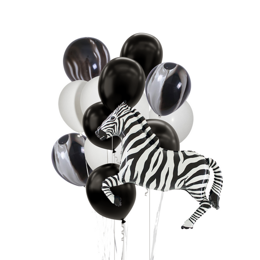 Jungle Animal black and white Zebra Balloon Bundle product photo