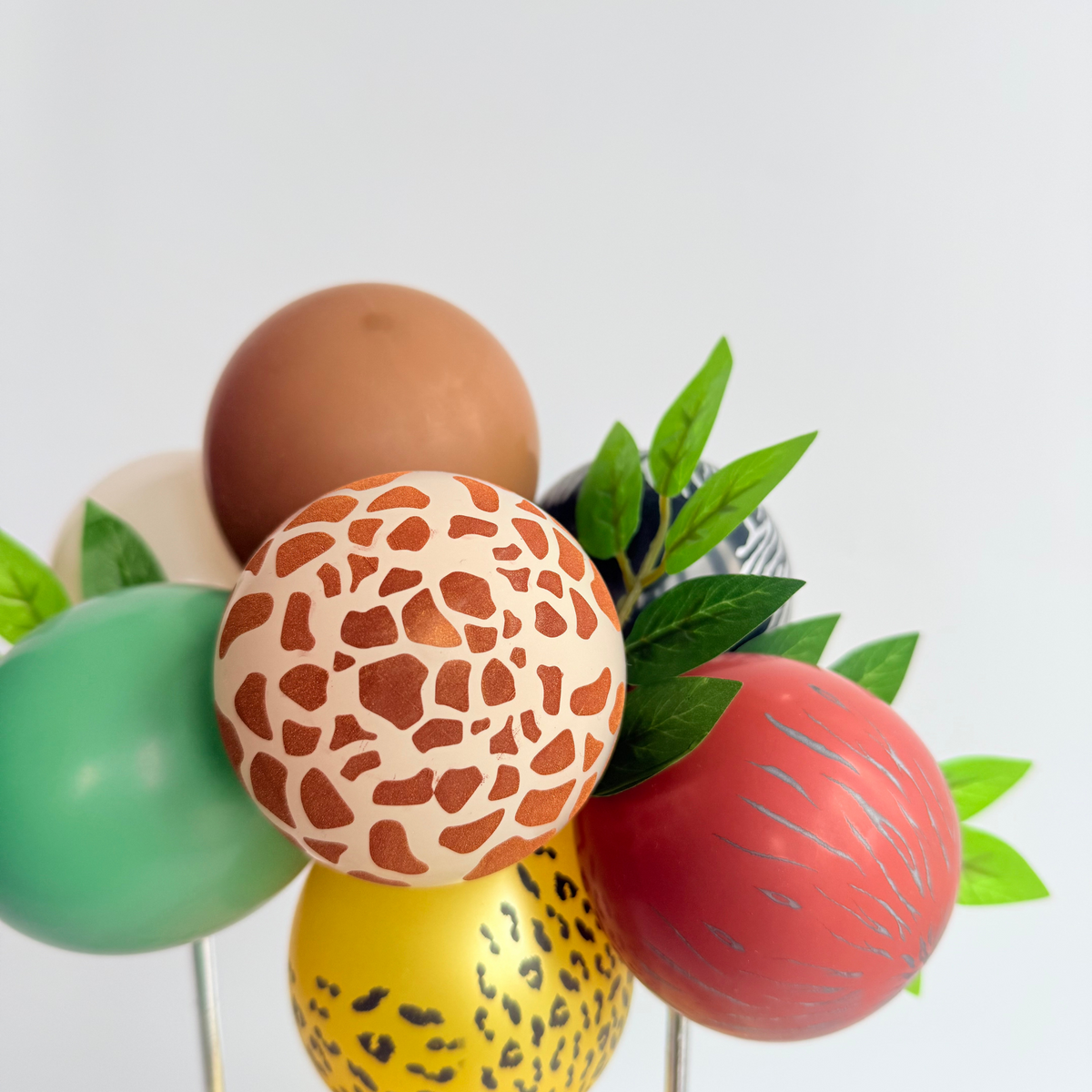 Jungle forest wild animal sage green balloon cake topper product photo 3