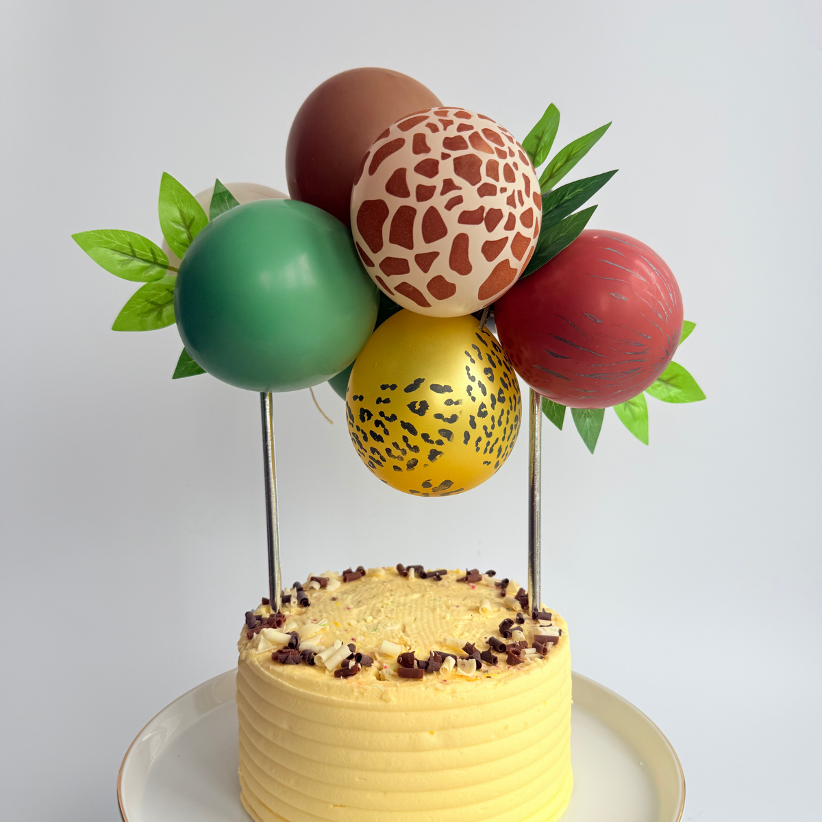 Jungle forest wild animal sage green balloon cake topper product photo 4