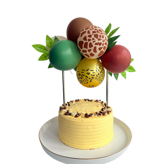 Jungle forest wild animal sage green balloon cake topper product photo