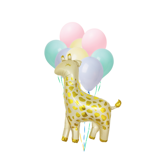 Large baby giraffe pastel Balloon Bundle product photo