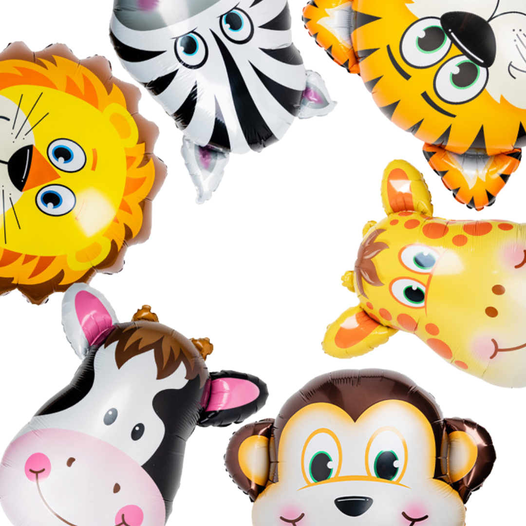 Jungle animal face foil balloons party decoration product photo 2