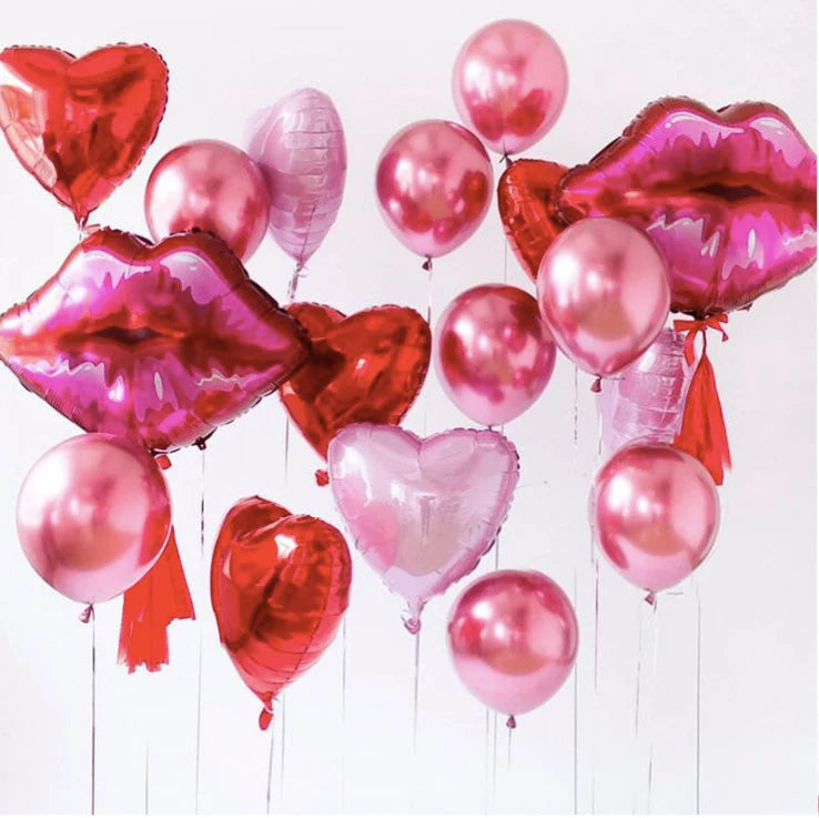 Lip and Hearts pamper party girls women valentine's day birthday party Balloon Bundle product photo 2