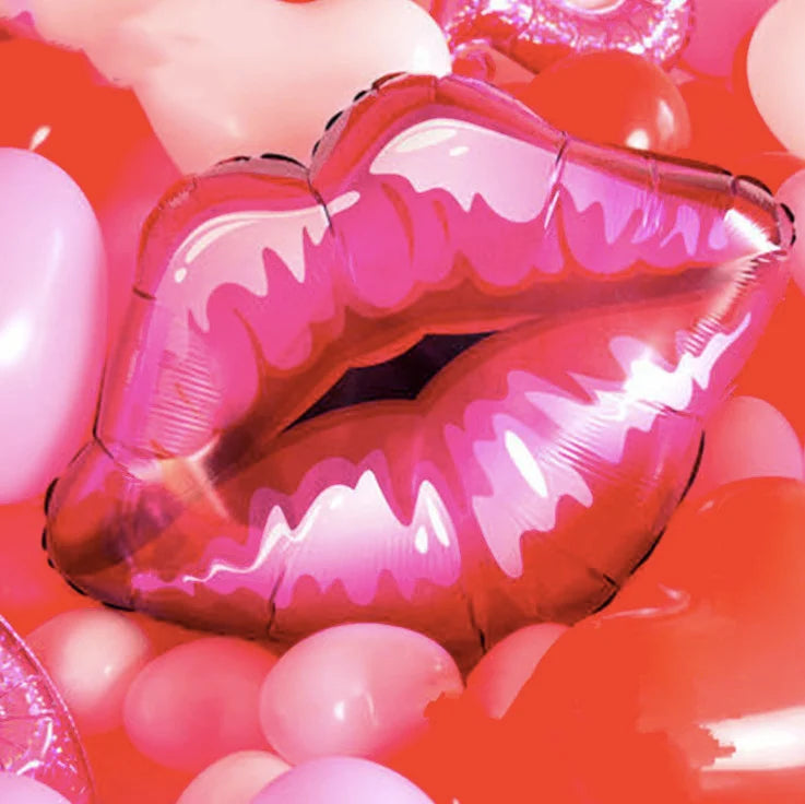 Lip and Hearts pamper party girls women valentine's day birthday party Balloon Bundle product photo 3