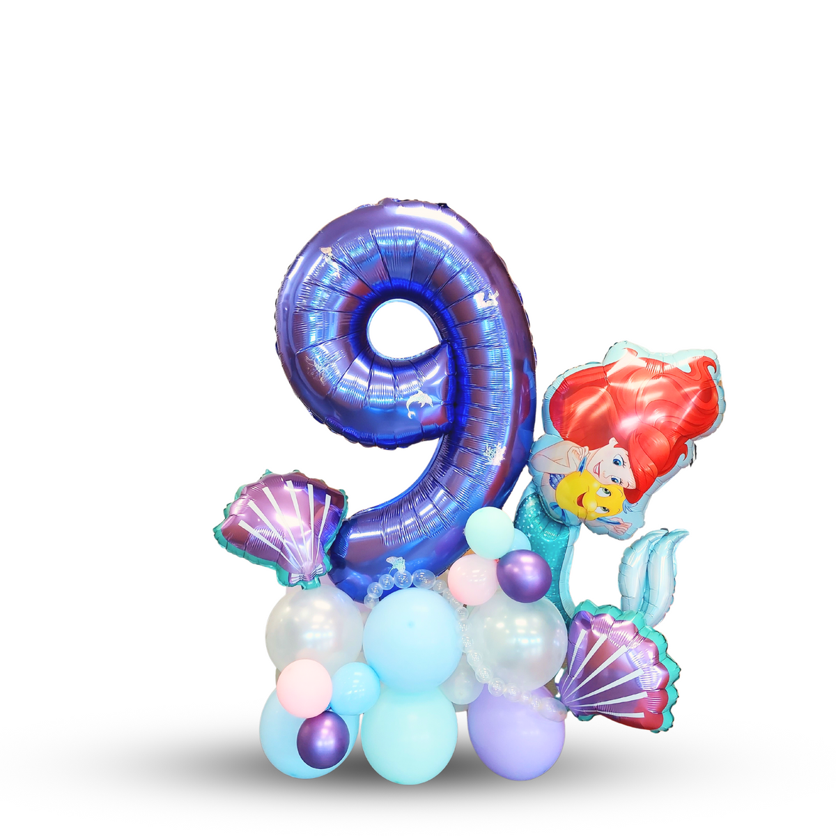 Little mermaid balloon sculpture bouquet product photo 2