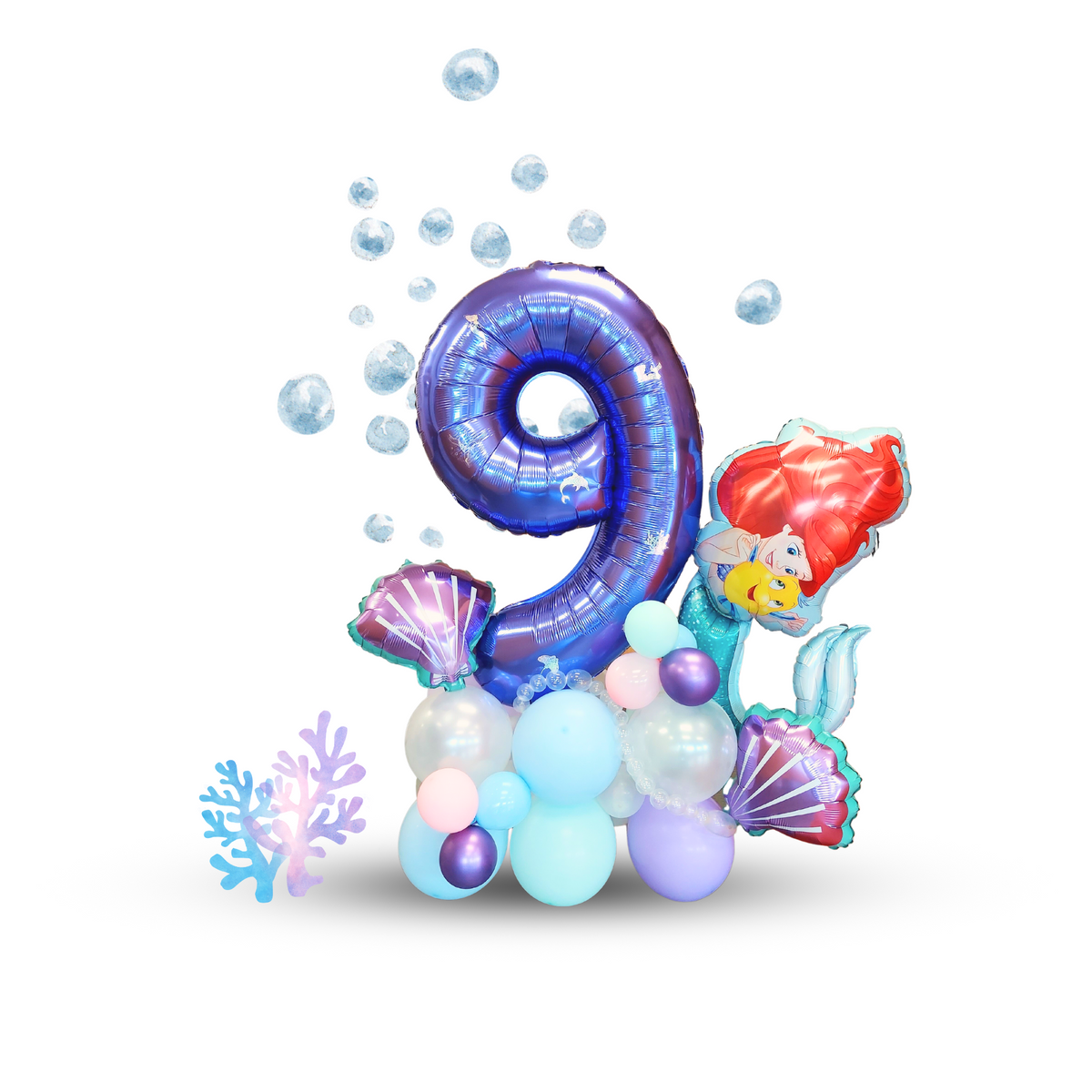 Little mermaid balloon sculpture bouquet product photo 4