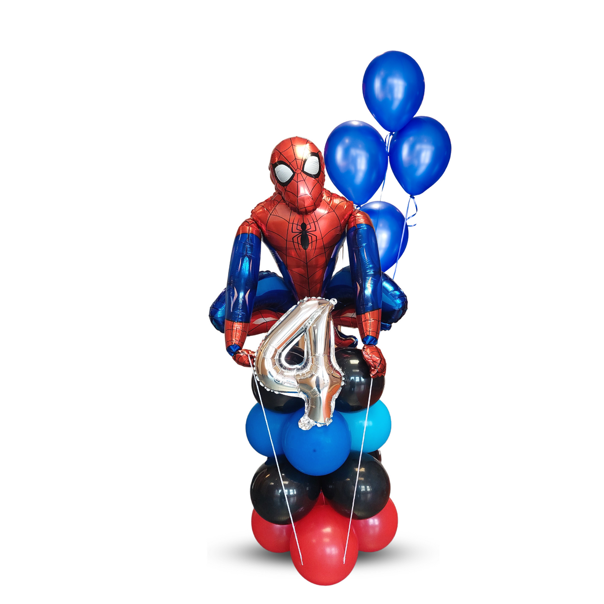 Marvel universe avengers 3D foil Spiderman blue red black latex balloon product photo 2