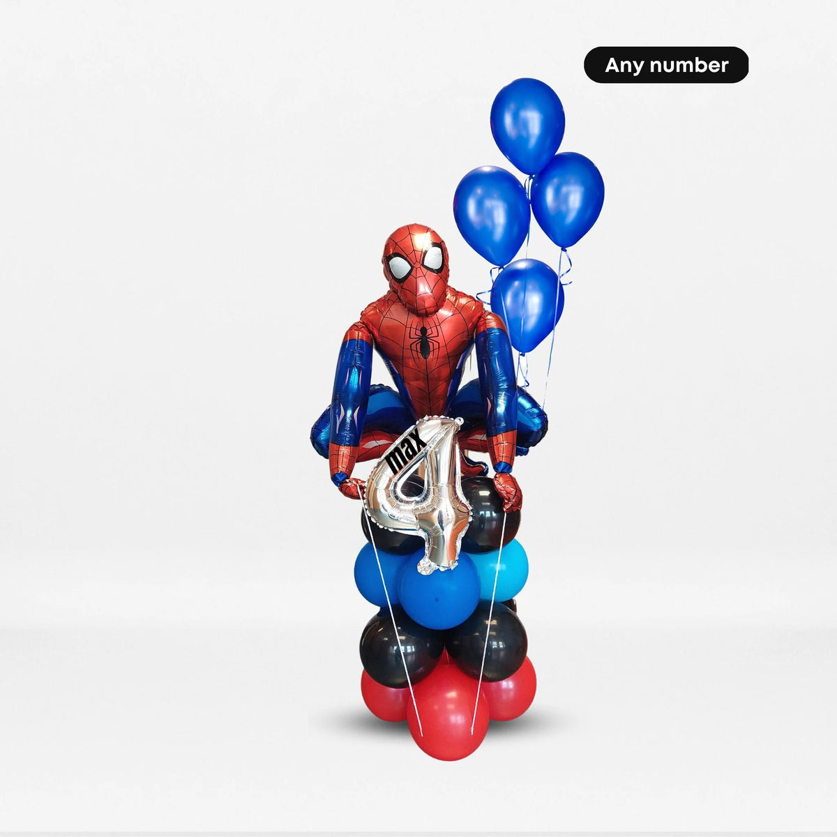 Marvel universe avengers 3D foil Spiderman blue red black latex balloon product photo 7