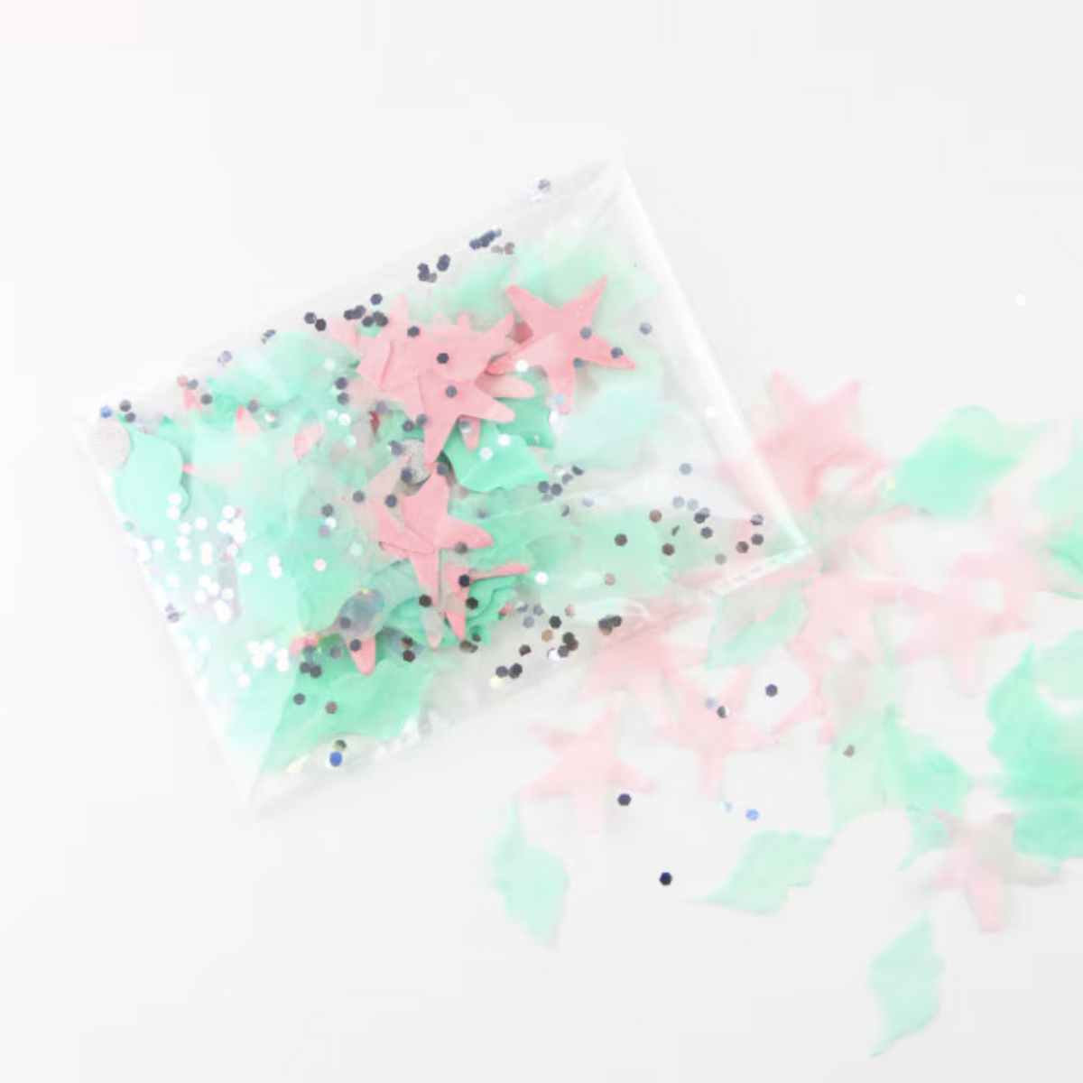 Mermaid confetti bubble balloons with bunting tails product photo 4