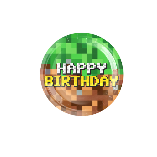 Minecraft inspired 7" paper plates 10pcs product photo