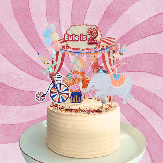 Circus elephant horse giraffe animals Cake Toppers Birthday Party Decor Handmade cake Picks