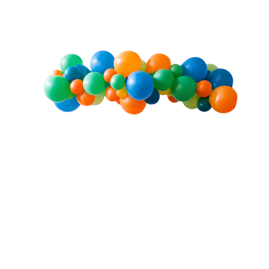 Orange and Teal Birthday Balloon garland product photo