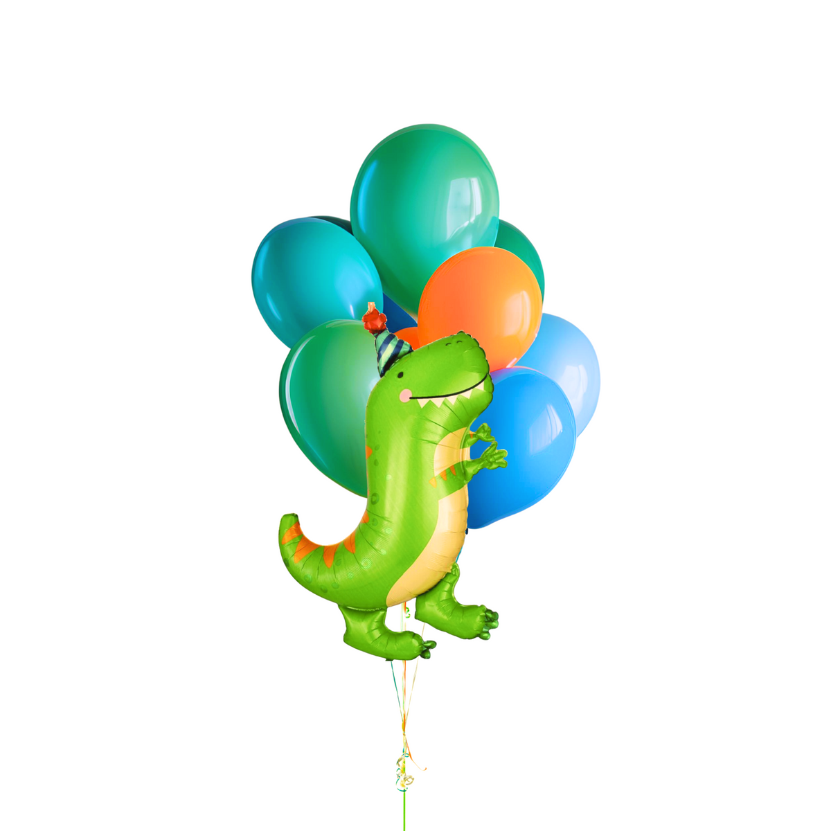 Orange and Teal Dinosaur Birthday Balloon Bundle product photo 2