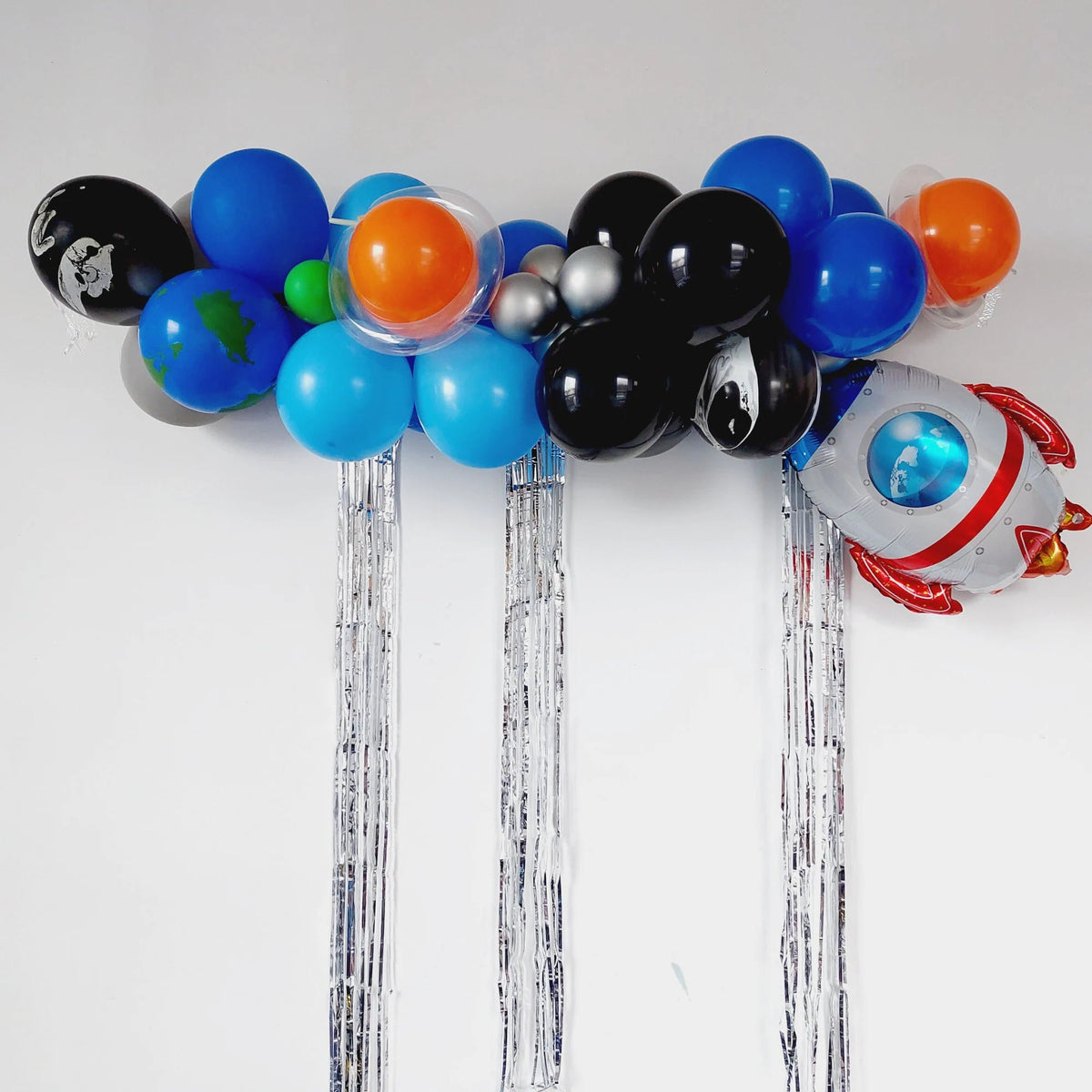 Outer space science rocket universe boys Birthday Balloon garland product photo 2