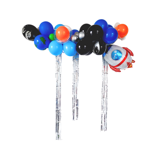Outer space science rocket universe boys Birthday Balloon garland product photo