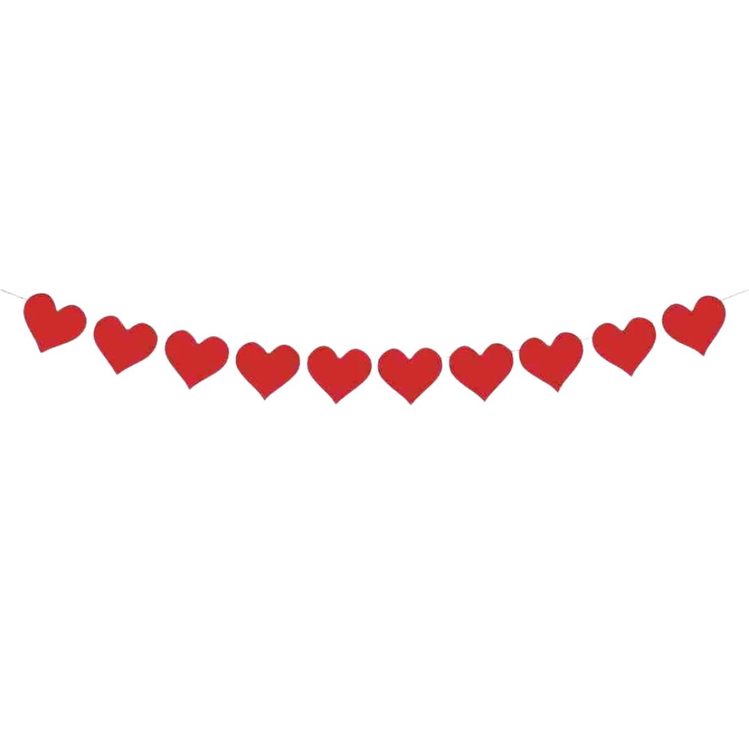 Paper card red love heart bunting banner product photo