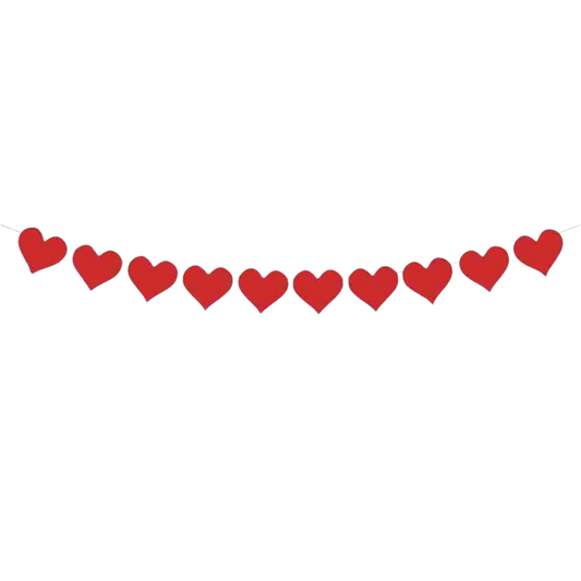 Paper card red love heart bunting banner product photo