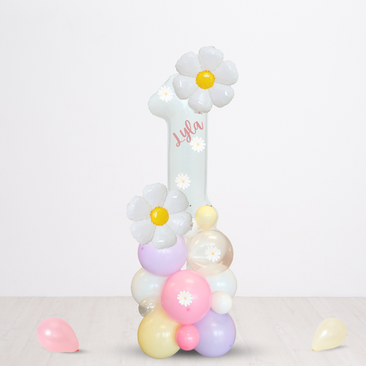Pastel daisy balloon sculpture bouquet product photo