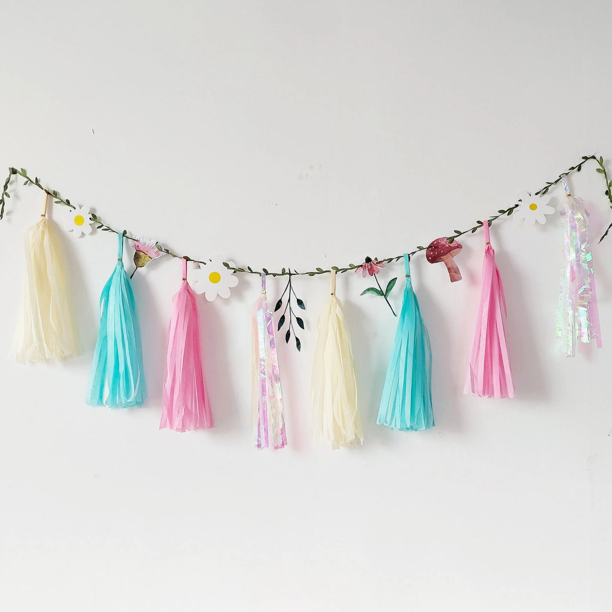 Pastel fairy wild flowers blossom balloon garland product photo 3