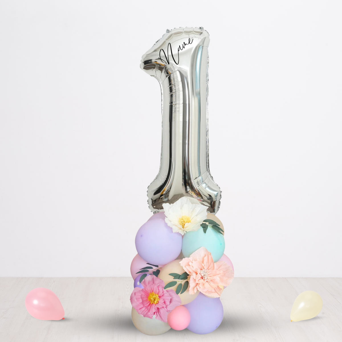 Pastel fairy wild flowers blossom balloon sculpture bouquet product photo