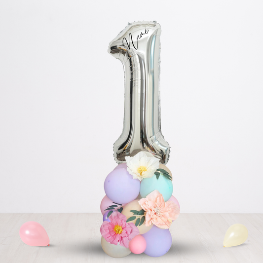 Pastel fairy wild flowers blossom balloon sculpture bouquet product photo