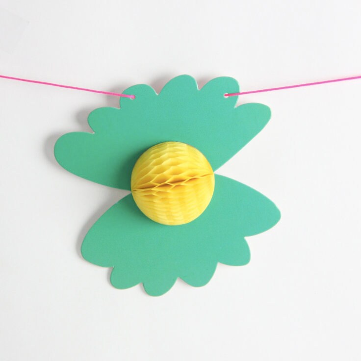 Pastel mermaid under the sea paper tassel birthday bunting banner garland product photo 3