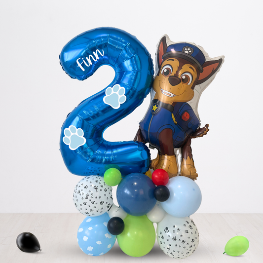 Personalised PAW patrol chase birthday balloon bouquet sculpture kids boys girls birthdays product photo
