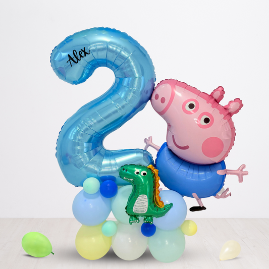 Peppa George pig dinosaur balloon sculpture stack product photo