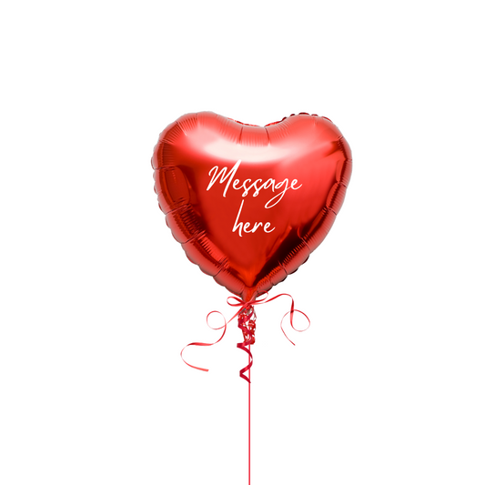 Personalised 18inch red heart balloon valentine's day gift idea ready helium inflated product photo