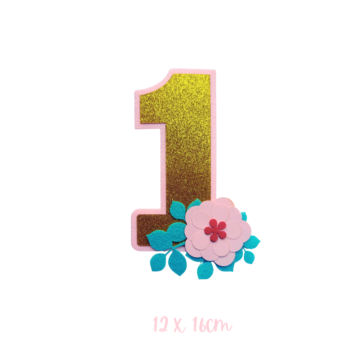 Personalised 1st birthday flower cake topper product photo 2