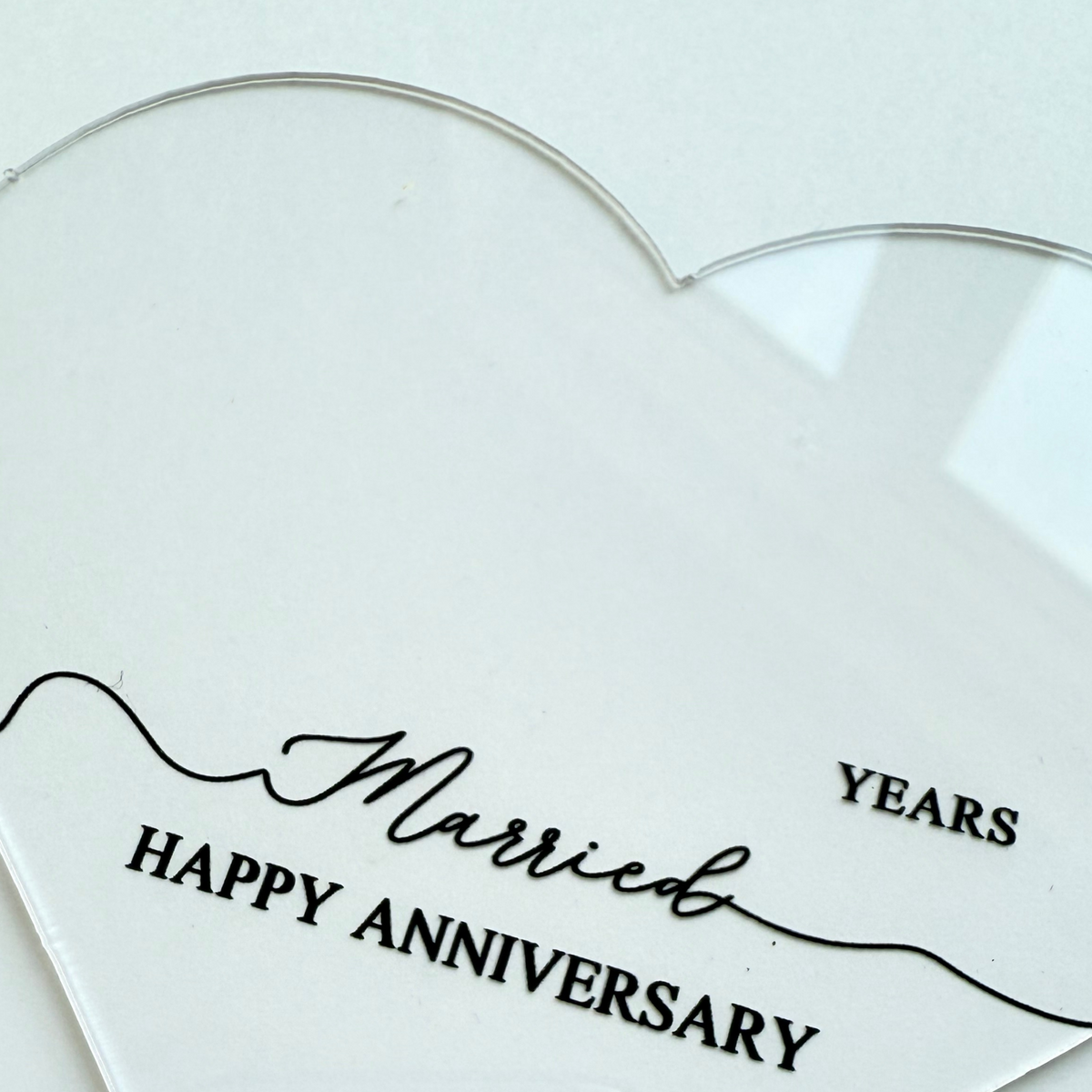 Personalised elegant anniversary Cake Topper birthday decor 12cm product photo 2