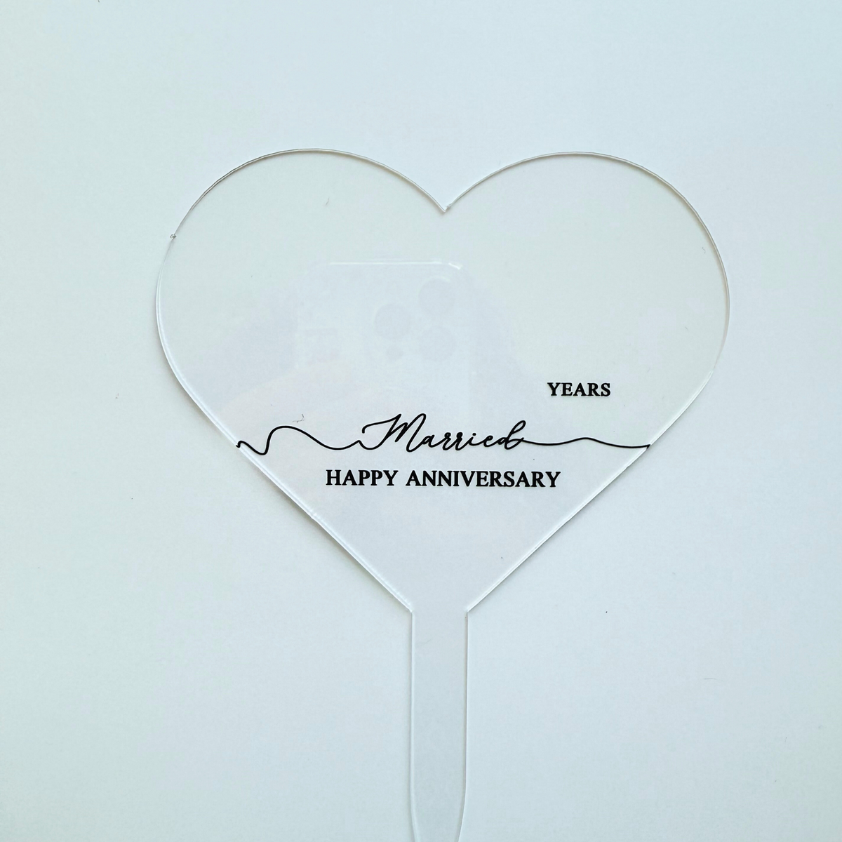 Personalised elegant anniversary Cake Topper birthday decor 12cm product photo 3