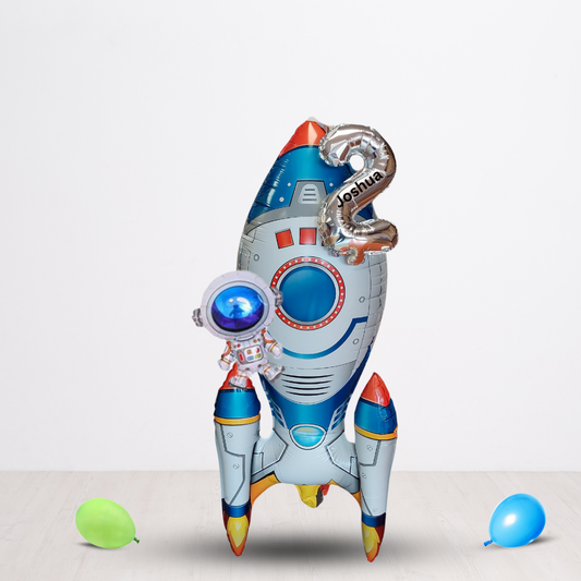 Personalised Big rocket Outer space science universe planets Birthday product photo