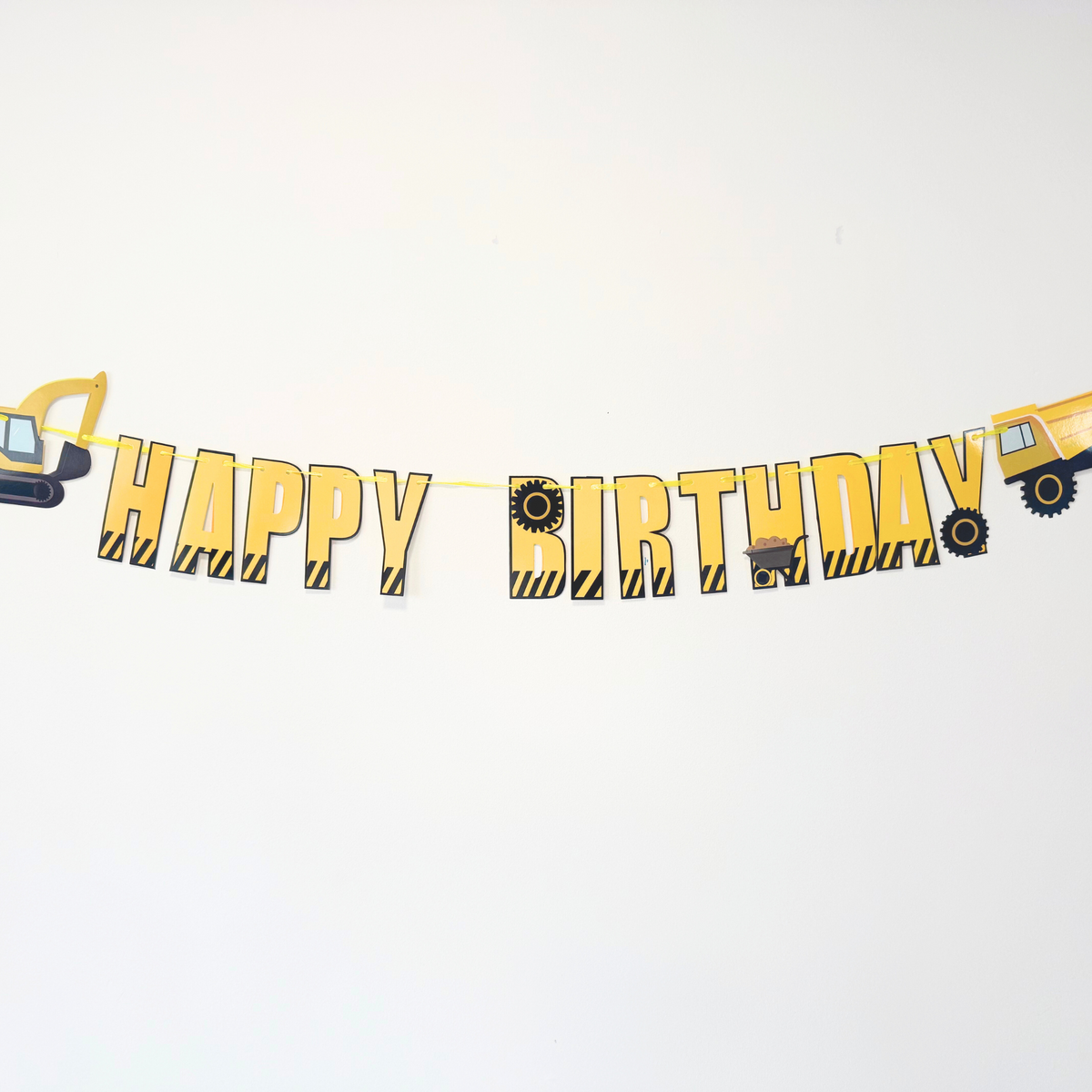 Personalised black yellow Car Vehicle diggers Birthday Balloon Bouquet stand product photo 5