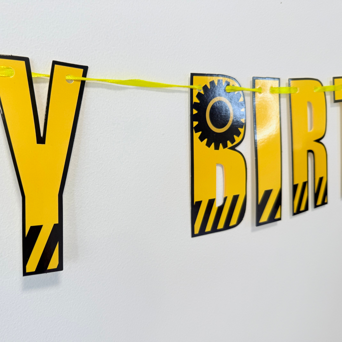 Personalised black yellow Car Vehicle diggers Birthday Balloon Bouquet stand product photo 7