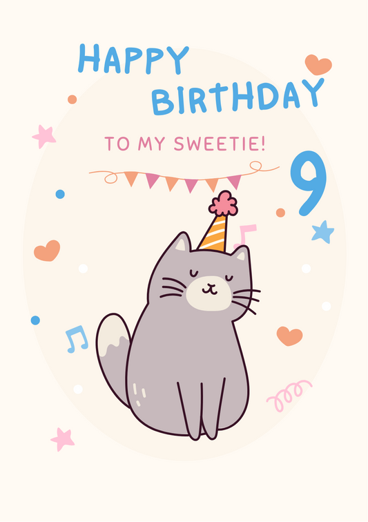 Personalised Cats birthday Greeting Cards product photo